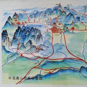 中岳嵩山游览示意图