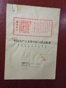 中国共产主义青年团入团志愿书