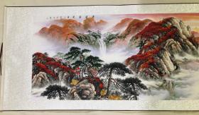 鸿运当头国画山水画纯手绘办公室风水装饰画客厅挂画