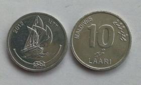 古钱币，老钱币，马尔代夫 10拉里 外国硬币，非常稀有难得，意义深远，可谓古钱币收藏的珍品，孤品，神品