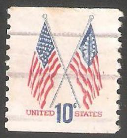 【北极光】美国邮票-星条旗-信销邮票-飞机，地球旗帜专题收藏-实物扫描
