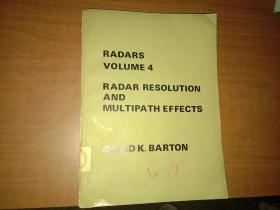 RADARS VOLUME4 RADAR RESOLUTION AND MULTIPATH EFFECTS（雷达 第4卷 雷达分辨力与多路径效应）英文版【馆藏品相如图内页干净完整】