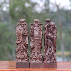 一套3个黑檀木木雕佛像福禄寿高15厘米3个的价格