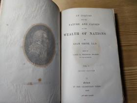 1880年版 国富论 两卷   AN INQUIRY INTO THE NATURE AND CAUSES OF THE WEALTH OF NATIONS. Two Volumes.