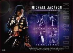 【乌干达WGD2009年发行天王巨星-迈克尔·杰克逊邮票小全张】