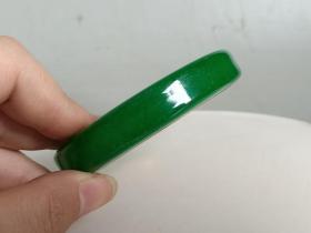 清代传世钳金镶嵌满绿翡翠冰种手镯1