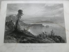 【百元包邮】《清晨的那不勒斯海湾》（THE BAY OF NAPLES: EARLY MORNING）  1856年 钢版画 源自艺术日志  纸张尺寸约31.8×23.5厘米（编号AJ0953）