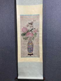 梅兰芳精品（花卉图）纸本绫裱立轴