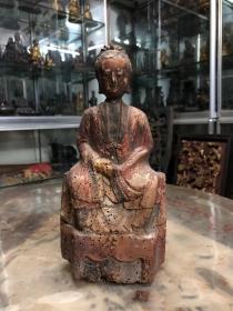 清早期观音菩萨木雕像