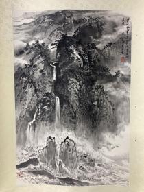 上海画院 徐志文画 山水  
原装裱 立轴 68/45cm 集古斋旧藏