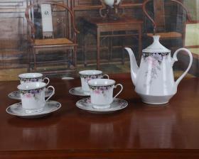 景德镇567老厂货瓷器/70年代九头茶具 咖啡具