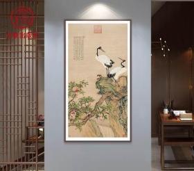 【定制】清邹一桂蟠桃双鹤图 大 复制画 无框装饰画 卡画 装饰画 文物出版社官方旗舰店 付款后7~10内发货