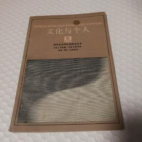 文化与个人 现代社会学比较研究丛书 【封底封面书口有脏磨损破损。内页无勾画。仔细看图】