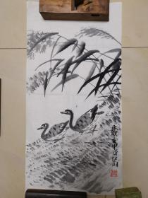 张启明写意花鸟画字画水墨国画作品条幅纯手绘