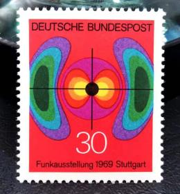 德国西德1969年邮票 无线电广播通讯器材展览 1全新 原胶