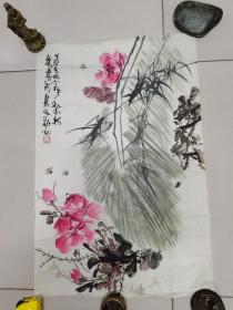 孙其峰霍春阳弟子山东著名花鸟画家康庆红3平尺保真