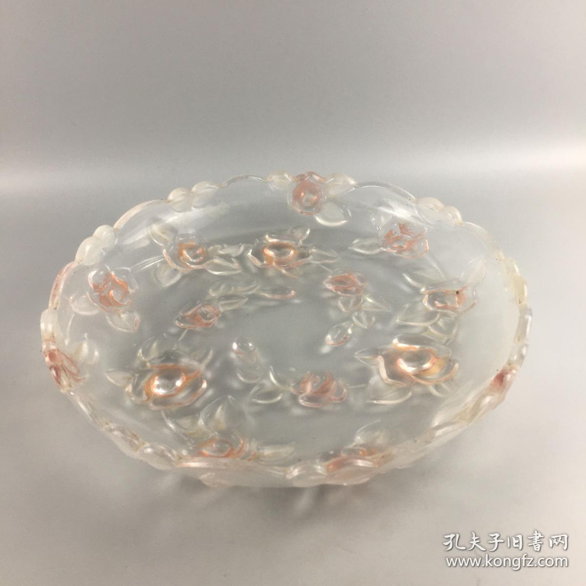 民国时期贵族家的花口琉璃水果盘