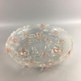 民国时期贵族家的花口琉璃水果盘