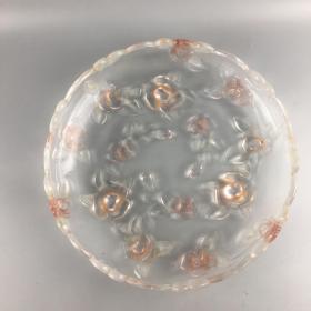 民国时期贵族家的花口琉璃水果盘