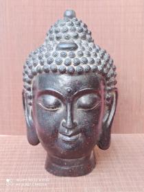古董 古玩收藏  佛像  神佛  朱砂如来佛头尺寸长宽高:16/16/26厘米,重量:7.4斤左右