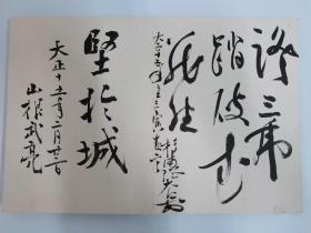 日本陆军中将 山根武亮书法册页  祝寿帖 日军其他人员也有题字 祝寿 昭和时期日军和高寿老人合力书就的纪念册页 原品保存完好 将官书法 日本贵族 议员 台湾抗战