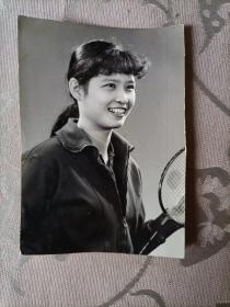 老照片 羽毛球运动员李民权（？）