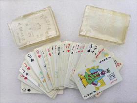少见的上世纪80年代中国古诗彩色塑料扑克一副 丁香牌