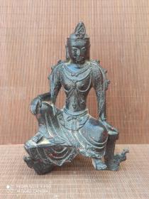 古董  古玩收藏  铁器  佛像神佛  朱砂佛像  尺寸长宽高:15/13/23厘米，重量:3.4斤