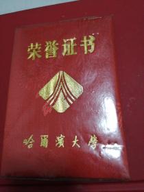 哈尔滨大学荣誉证书  著名画家田卫平艺术科研成果《壁画与壁画创作》获二等奖