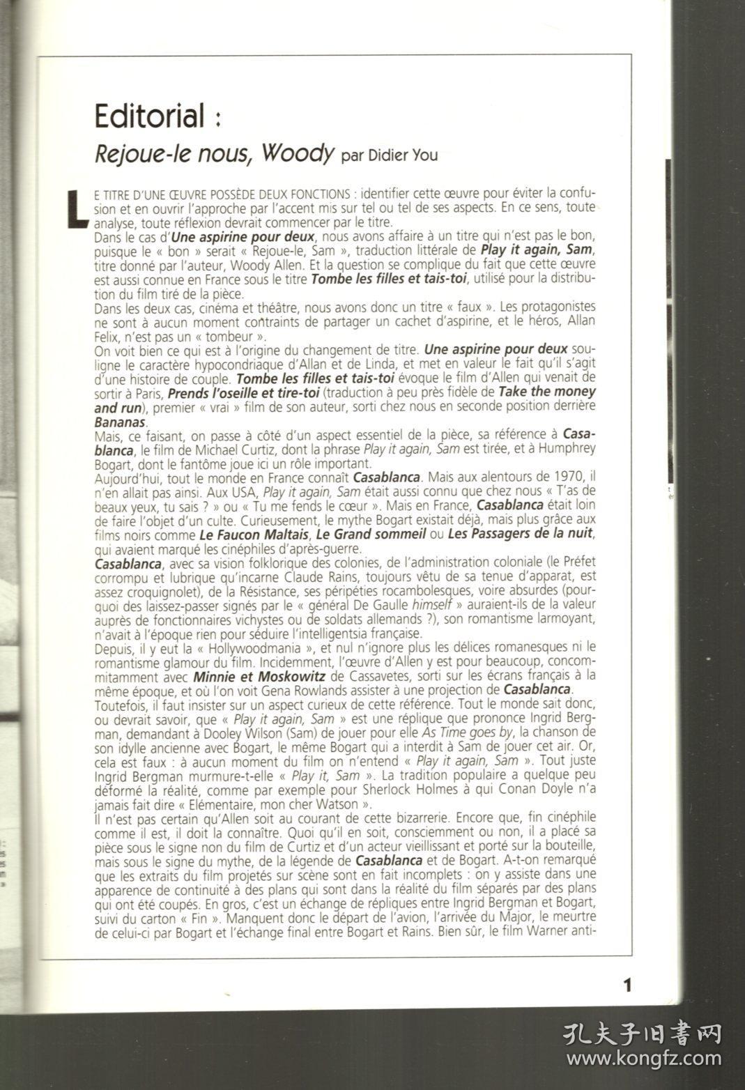 L'AVANT-SCENE THEATRE N.198 november 1992