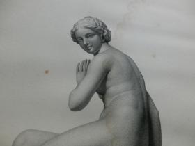 【百元包邮】《惊讶的宁芙》（A NYMPH SURPRISED） 1856年 钢版画 源自艺术日志  纸张尺寸约31.8×23.5厘米（编号AJ0982）