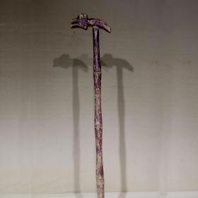 1352清代木雕龙头手杖