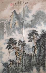 张家青山水一副