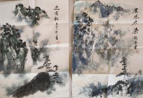 国画两幅合拍