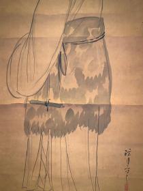 清代古人物 古董收藏民国清代老字画浮世绘画日本春茶室书房2830