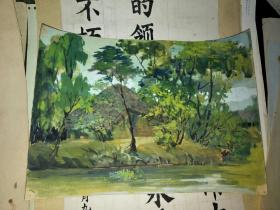 法籍华裔画家李自力七十年代画稿二十余张合售