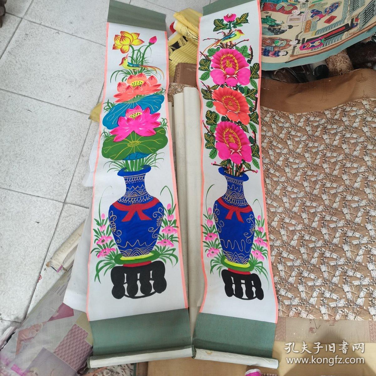 高密扑灰年画配瓶（王全明手绘）布的