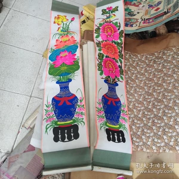 高密扑灰年画配瓶（王全明手绘）布的