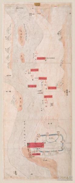 古地图1843 钱塘县沿江营汛处所图说 清道光23年以前。纸本大小30.73*74.67厘米。宣纸艺术微喷复制。90元包邮