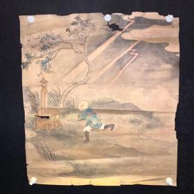日本回流字画 《画片171》 手绘挂轴清代民国老书画古董条幅浮世