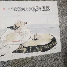 山东临沂一一蔡子君四尺整张精品人物枇杷1件。（带原画信封，138X69、5厘米，