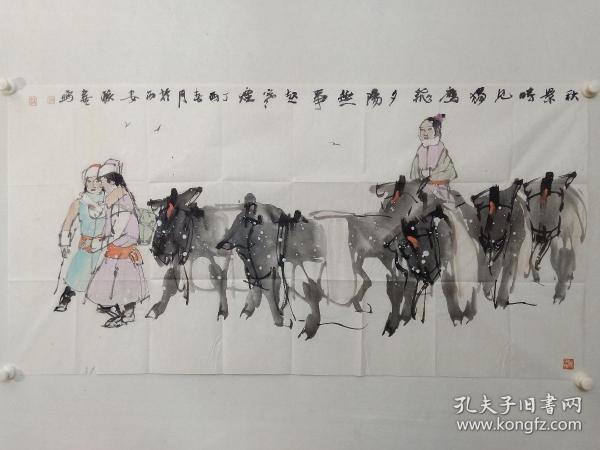 保真，黄土画派画家，西安美院优秀画家陈联喜四尺整纸国画一幅