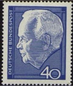 德国邮票C，1964年吕布克再次当选 总统
