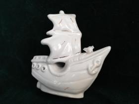 瓷雕-一帆风顺 瓷船帆船