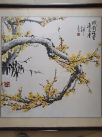 薛安吉 花卉画 梅花画 字画 国画 纯手绘 斗方 作品