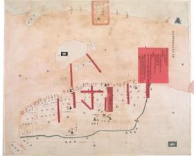 古地图1840-1842 海门阖境各港分界全图 清道光20年至22年。纸本大小65.87*53.24厘米。宣纸艺术微喷复制。