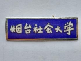 烟台社会大学校徽 珐琅老铜纪念章
