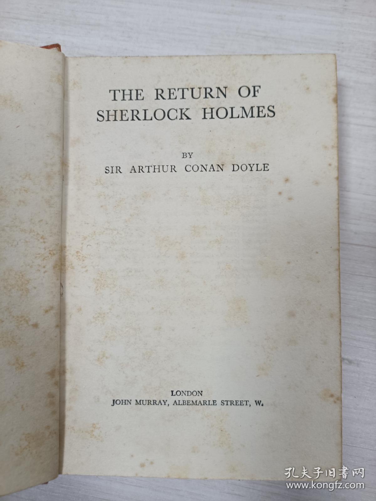 The Return of Sherlock Holmes by SIR ARTHUR CONAN DOYLE【精装 内有画线】