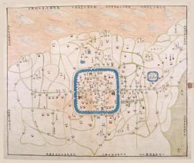 古地图1840-1842 松江城守营汛舆图 清道光20年至22年。纸本大小67*56.25厘米。宣纸艺术微喷复制。