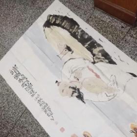 山东临沂一一蔡子君四尺整张精品人物枇杷1件。（带原画信封，138X69、5厘米，